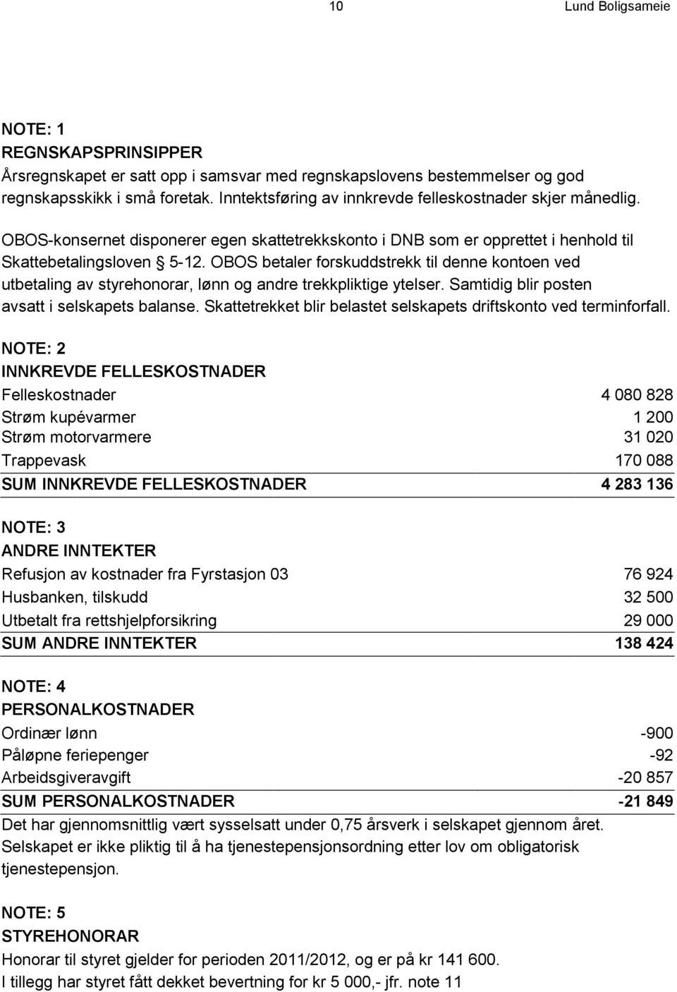 OBOS betaler forskuddstrekk til denne kontoen ved utbetaling av styrehonorar, lønn og andre trekkpliktige ytelser. Samtidig blir posten avsatt i selskapets balanse.