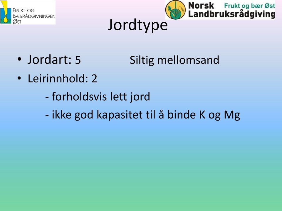 forholdsvis lett jord - ikke