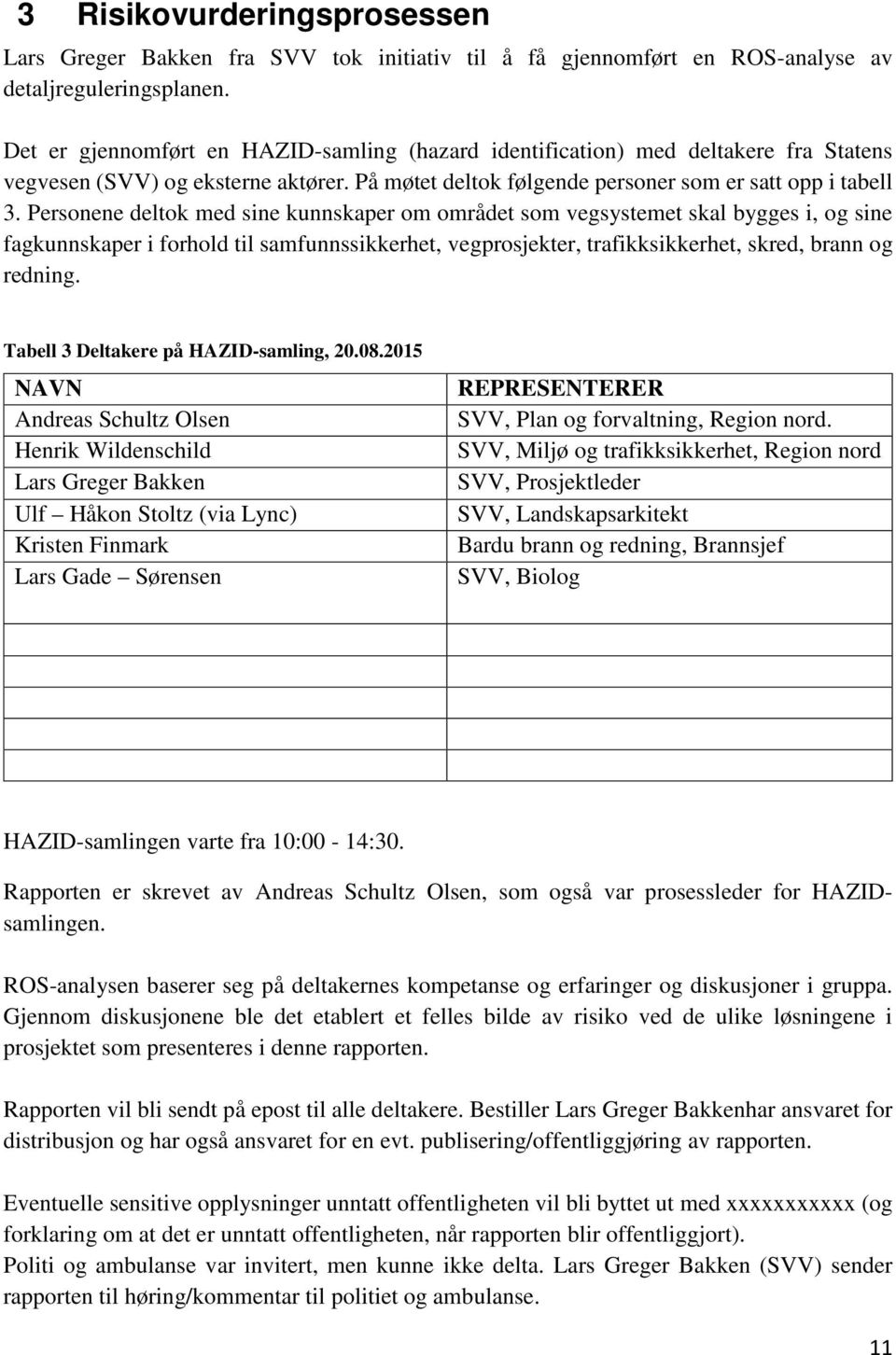 Personene deltok med sine kunnskaper om området som vegsystemet skal bygges i, og sine fagkunnskaper i forhold til samfunnssikkerhet, vegprosjekter, trafikksikkerhet, skred, brann og redning.