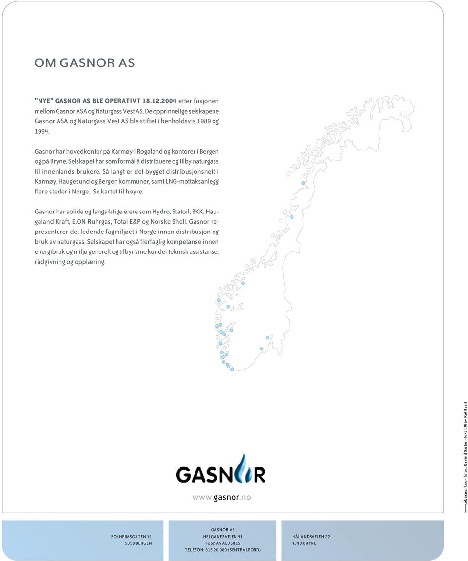 Selskapet har som formål å distribuere og tilby naturgass til innenlands brukere.