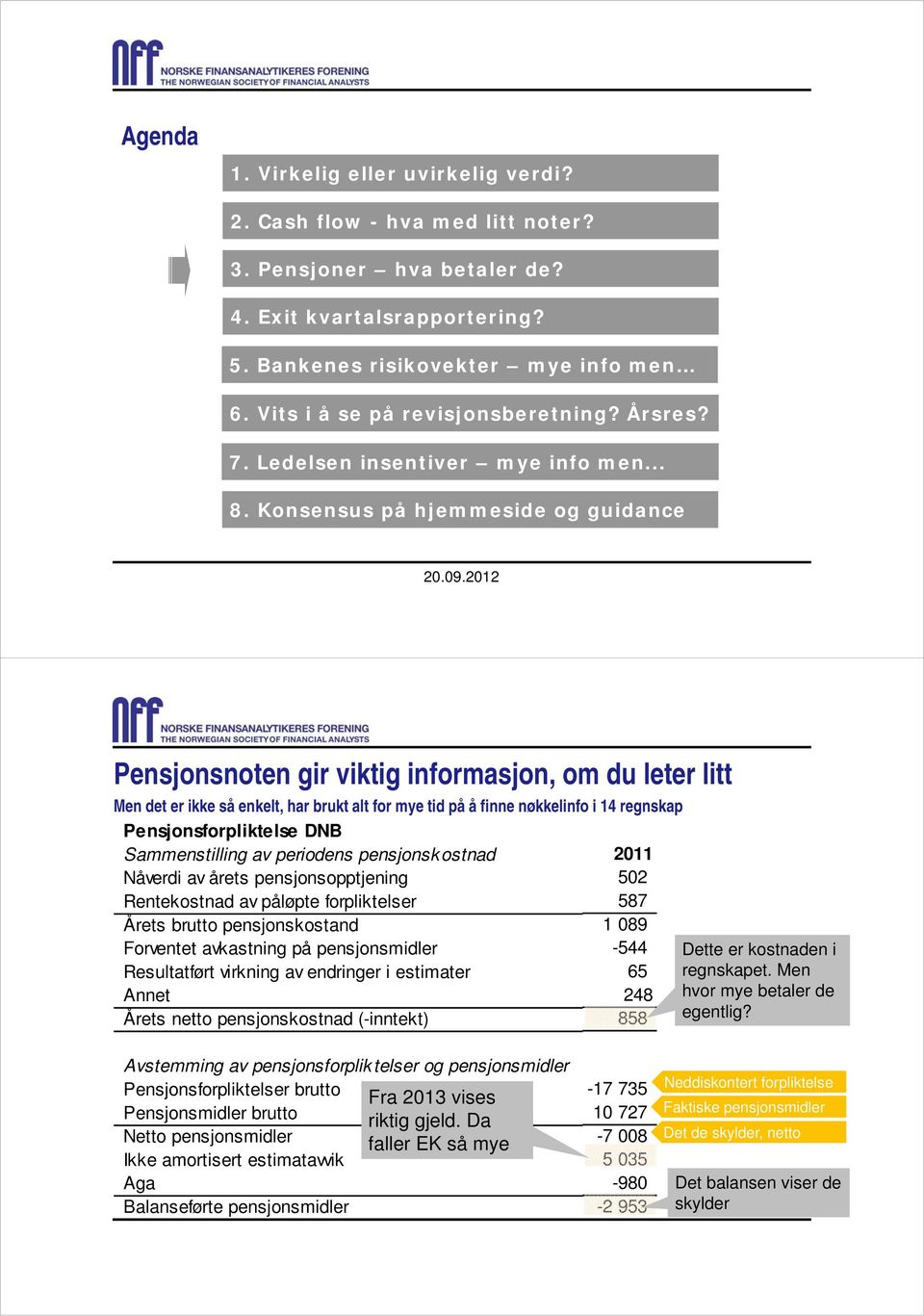 Konsensus på hjemmeside og guidance Pensjonsnoten gir viktig informasjon, om du leter litt Men det er ikke så enkelt, har brukt alt for mye tid på å finne nøkkelinfo i 14 regnskap