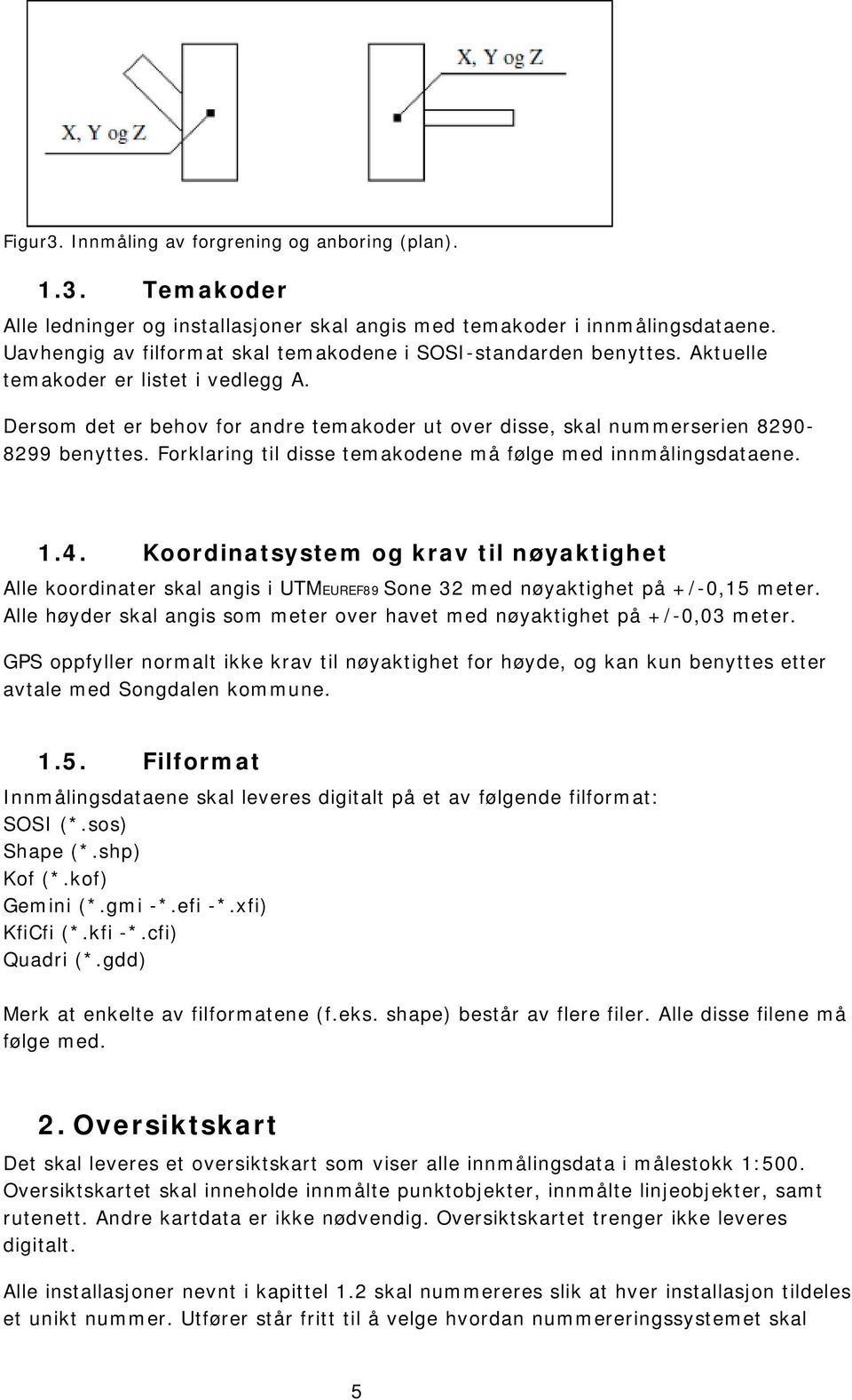 Dersom det er behov for andre temakoder ut over disse, skal nummerserien 8290-8299 benyttes. Forklaring til disse temakodene må følge med innmålingsdataene. 1.4.