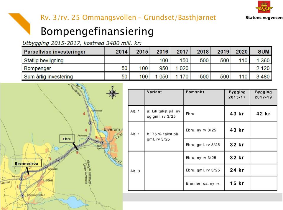 1 b: 75 % takst på gml. rv 3/25 Ebru, ny rv 3/25 Ebru, gml.