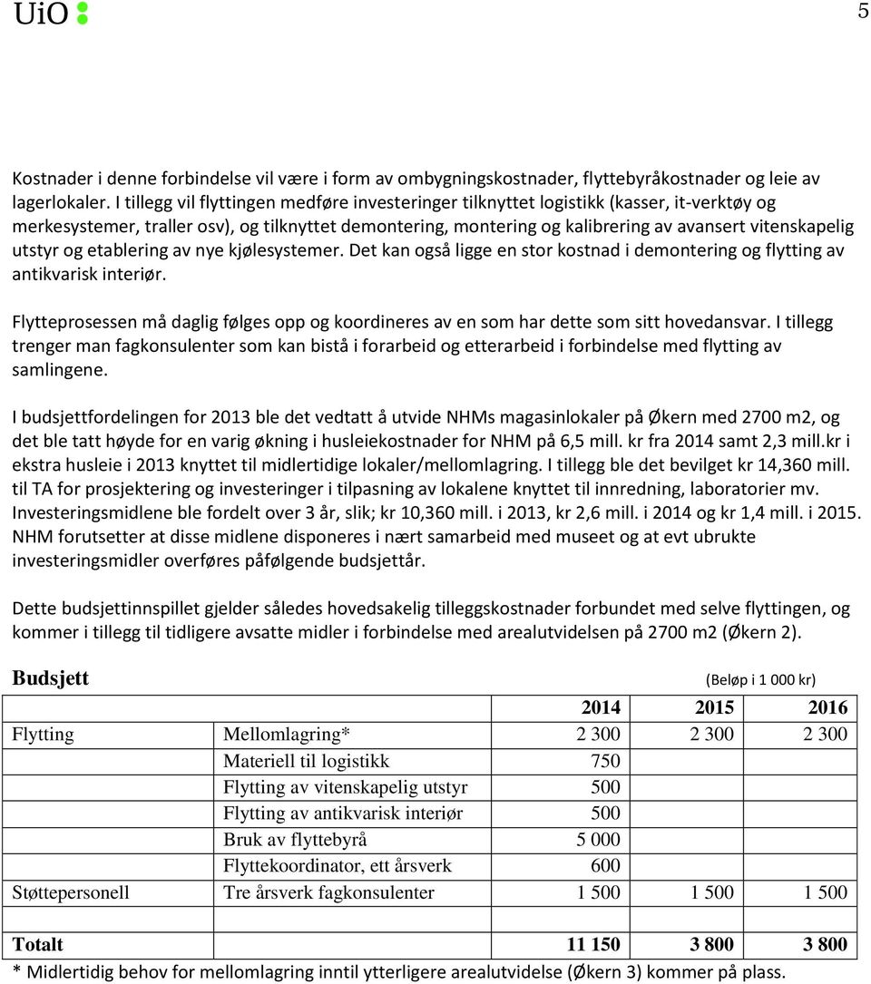 utstyr og etablering av nye kjølesystemer. Det kan også ligge en stor kostnad i demontering og flytting av antikvarisk interiør.