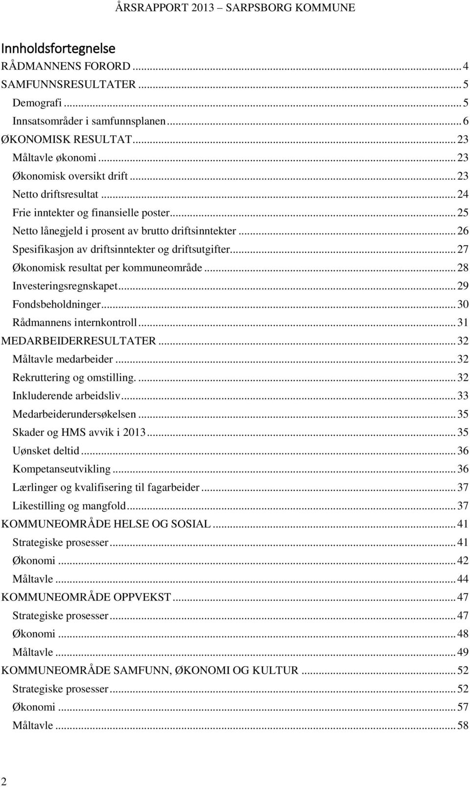 .. 27 Økonomisk resultat per kommuneområde... 28 Investeringsregnskapet... 29 Fondsbeholdninger... 30 Rådmannens internkontroll... 31 MEDARBEIDERRESULTATER... 32 Måltavle medarbeider.