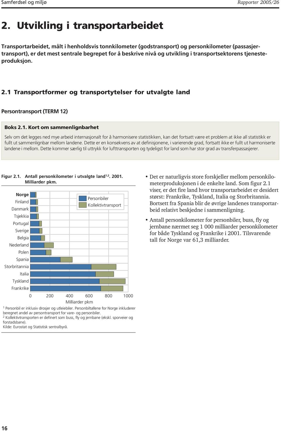 utvikling i transportsektorens tjenesteproduksjon. 2.1 