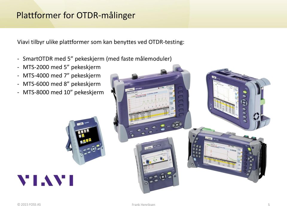 målemoduler) - MTS-2000 med 5 pekeskjerm - MTS-4000 med 7 pekeskjerm -