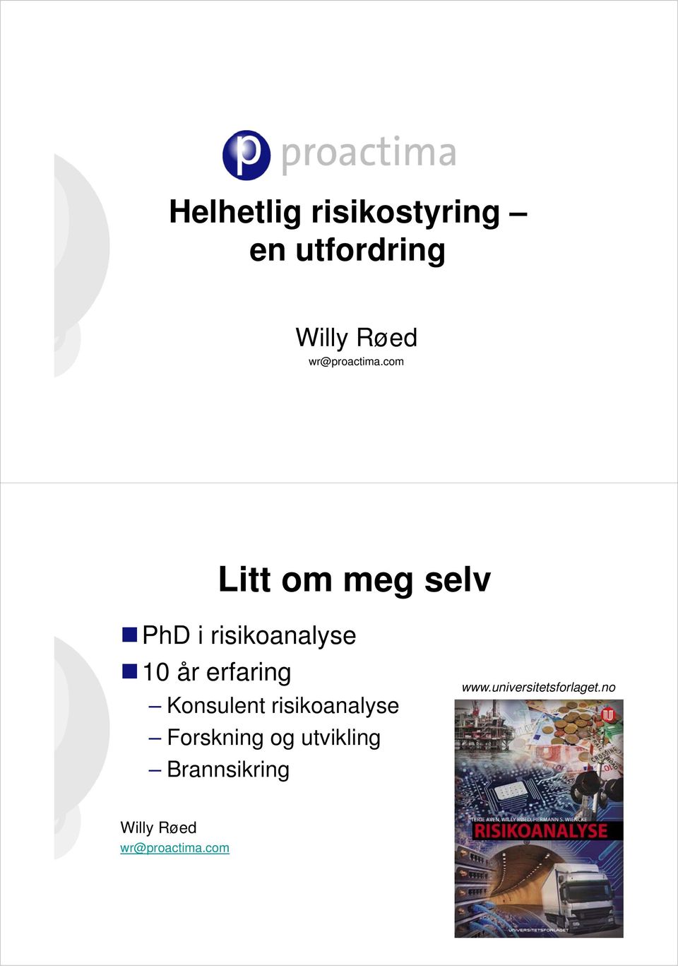 Konsulent analyse Forskning og utvikling Brannsikring