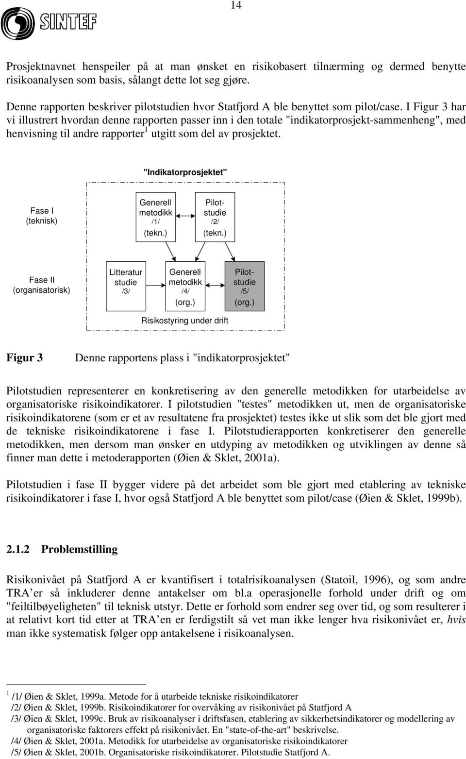 I Figur 3 har vi illustrert hvordan denne rapporten passer inn i den totale "indikatorprosjekt-sammenheng", med henvisning til andre rapporter 1 utgitt som del av prosjektet.