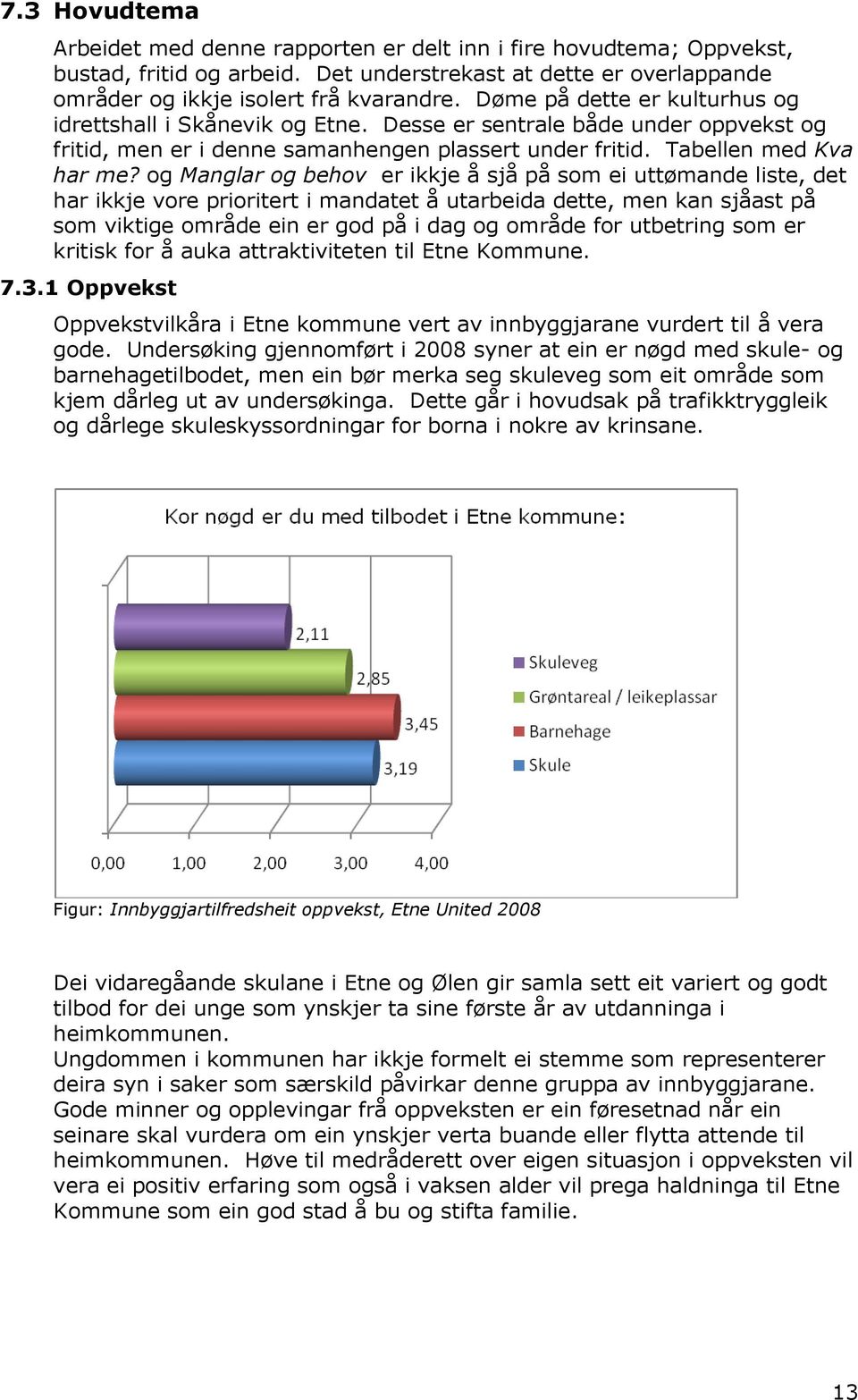 og Manglar og behov er ikkje å sjå på som ei uttømande liste, det har ikkje vore prioritert i mandatet å utarbeida dette, men kan sjåast på som viktige område ein er god på i dag og område for