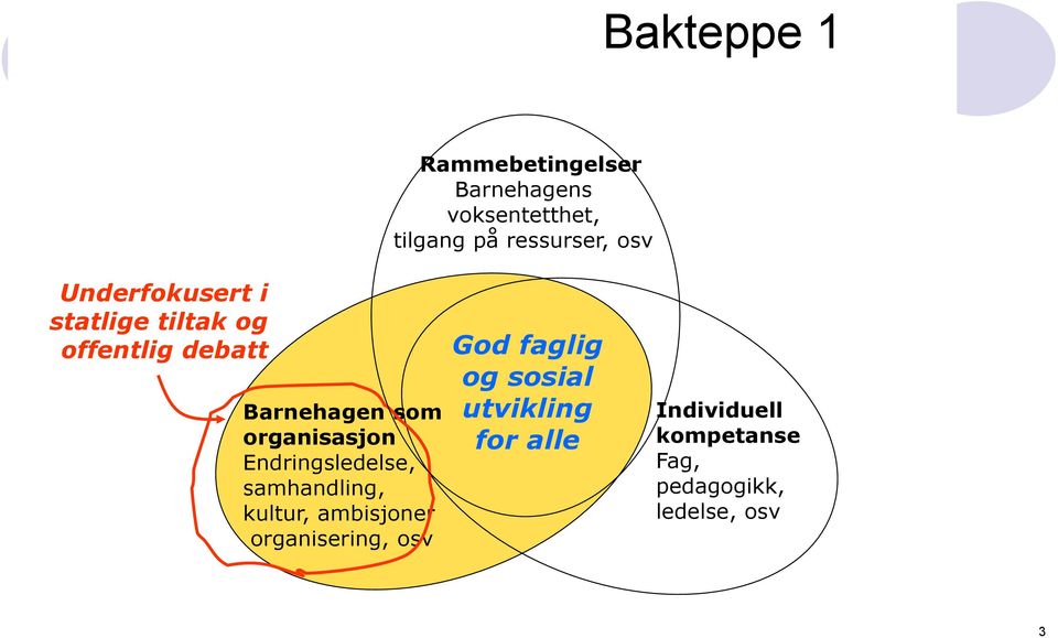 Endringsledelse, samhandling, kultur, ambisjoner organisering, osv God faglig og