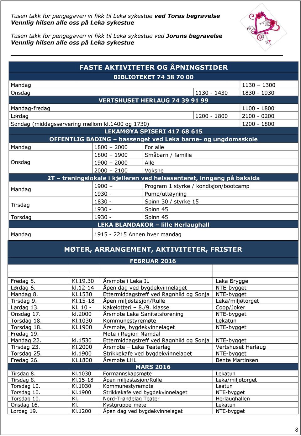 1200-1800 2100-0200 Søndag (middagsservering mellom kl.