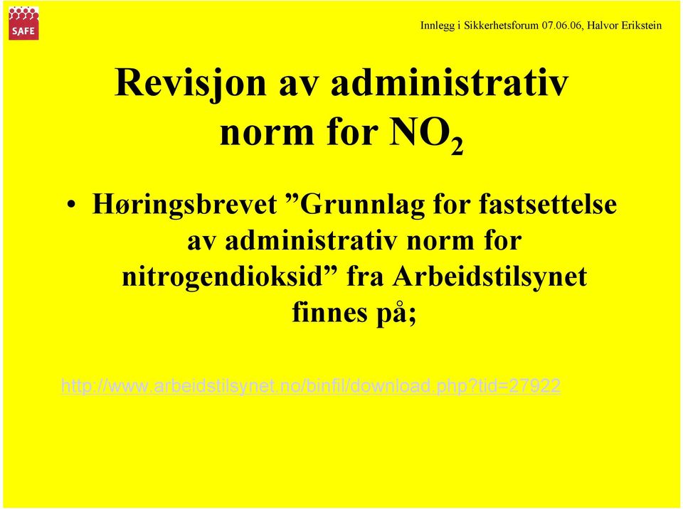 administrativ norm for nitrogendioksid fra