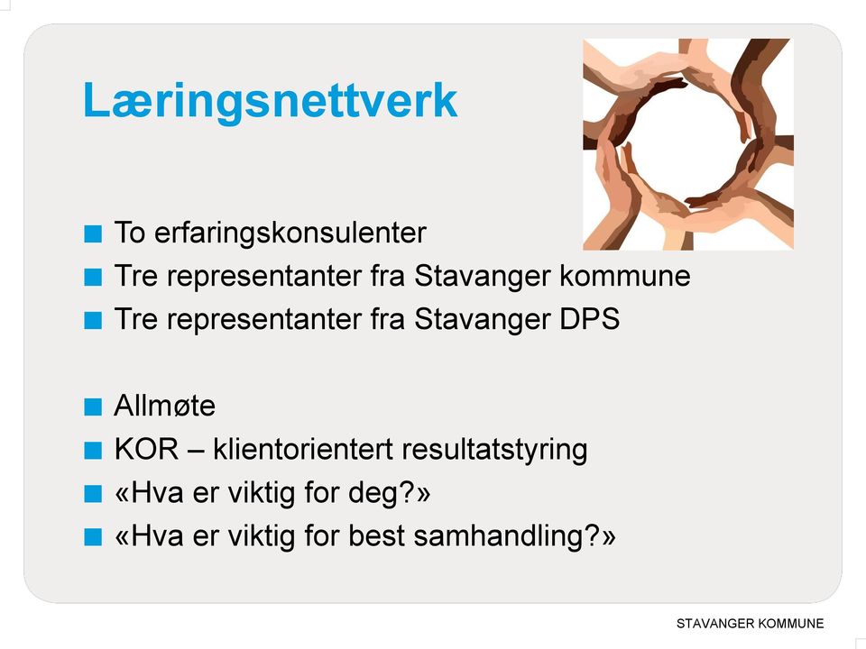 fra Stavanger DPS Allmøte KOR klientorientert