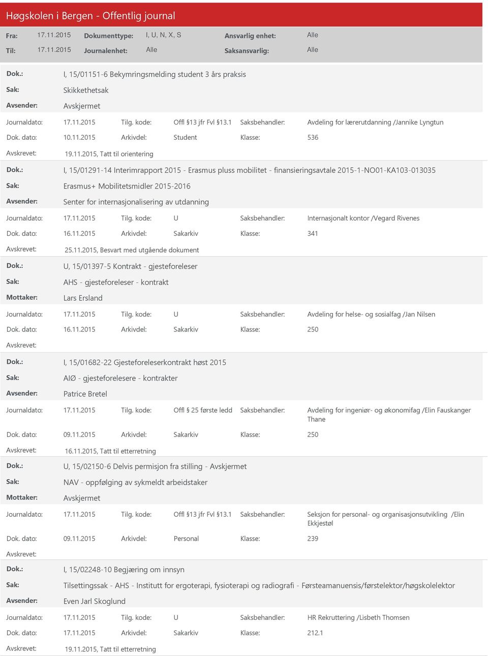 2015 Arkivdel: Student 536 19.11.