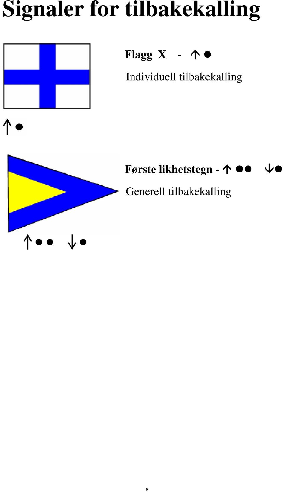 tilbakekalling Første