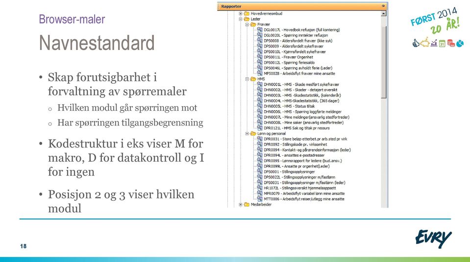 tilgangsbegrensning Kodestruktur i eks viser M for makro, D for