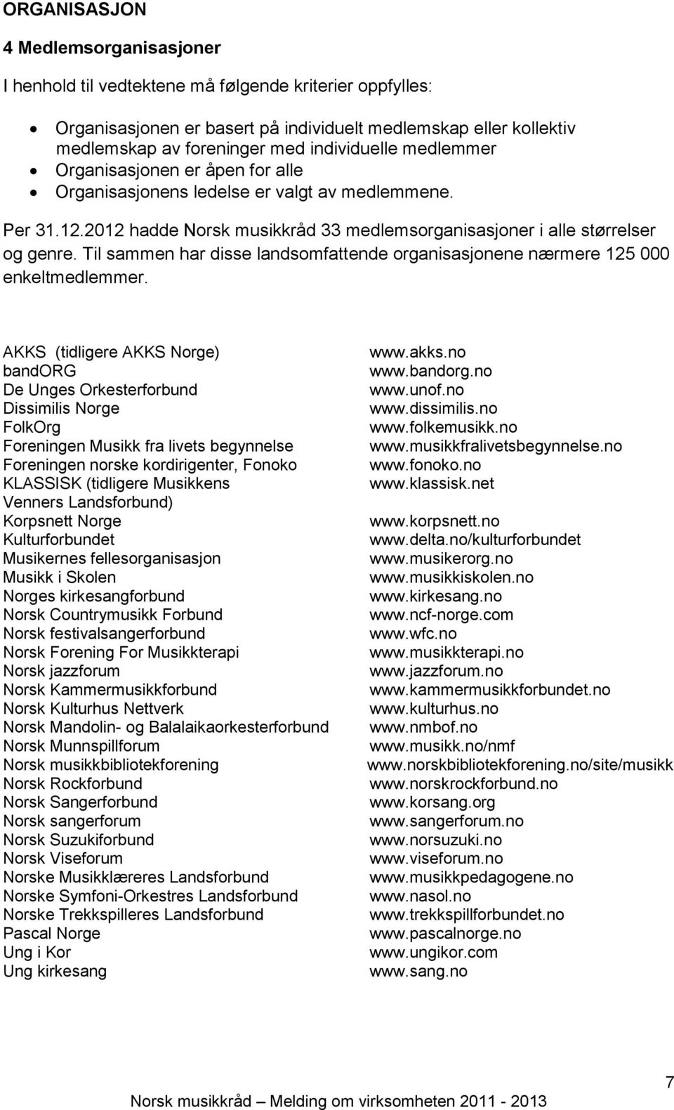 Til sammen har disse landsomfattende organisasjonene nærmere 125 000 enkeltmedlemmer.