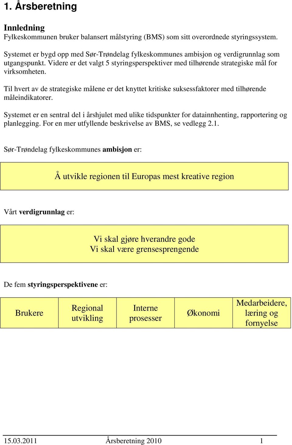 Til hvert av de strategiske målene er det knyttet kritiske suksessfaktorer med tilhørende måleindikatorer.