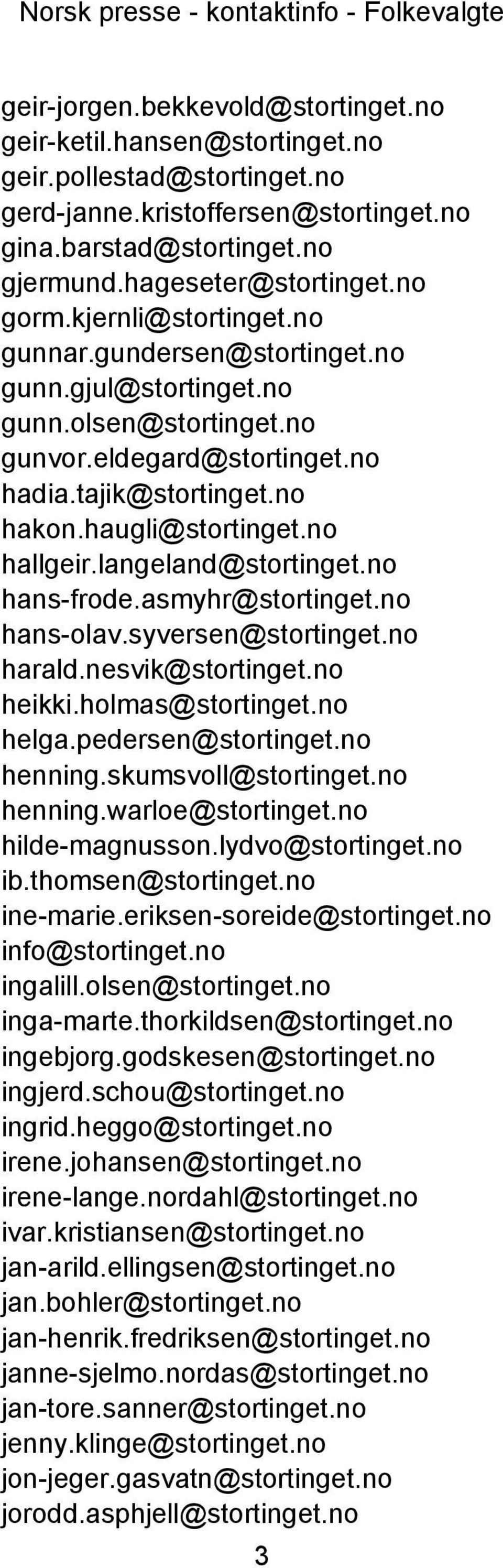 tajik@stortinget.no hakon.haugli@stortinget.no hallgeir.langeland@stortinget.no hans-frode.asmyhr@stortinget.no hans-olav.syversen@stortinget.no harald.nesvik@stortinget.no heikki.holmas@stortinget.