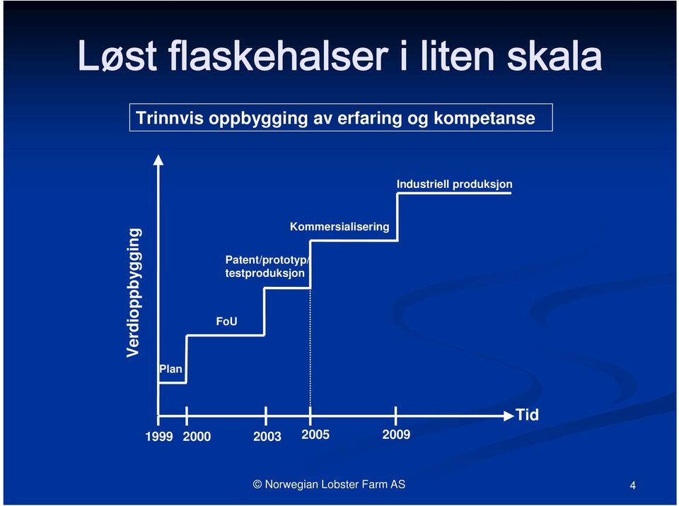 Verdioppbygging Plan Patent/prototyp/ testproduksjon FoU