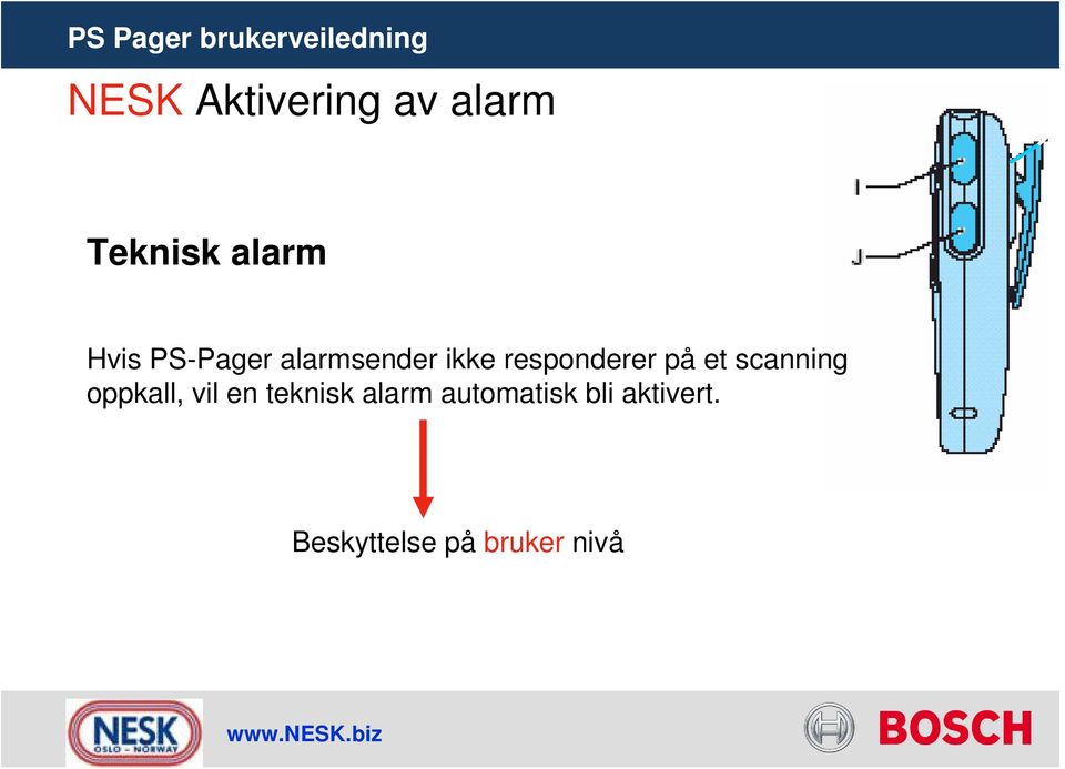 scanning oppkall, vil en teknisk alarm