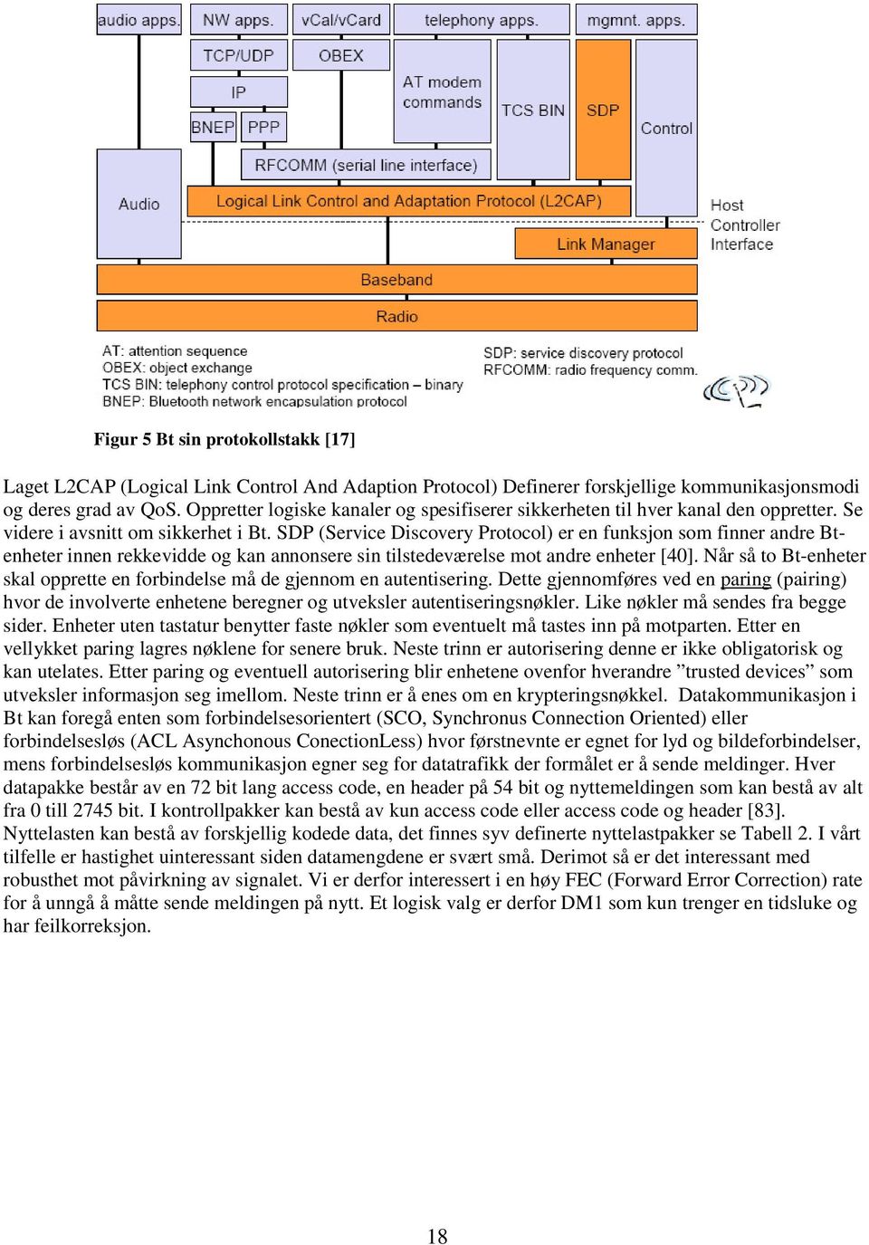 SDP (Service Discovery Protocol) er en funksjon som finner andre Btenheter innen rekkevidde og kan annonsere sin tilstedeværelse mot andre enheter [40].