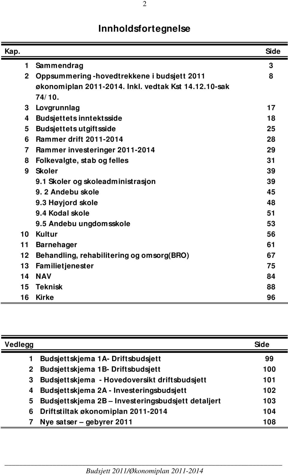 1 Skoler og skoleadministrasjon 39 9. 2 Andebu skole 45 9.3 Høyjord skole 48 9.4 Kodal skole 51 9.