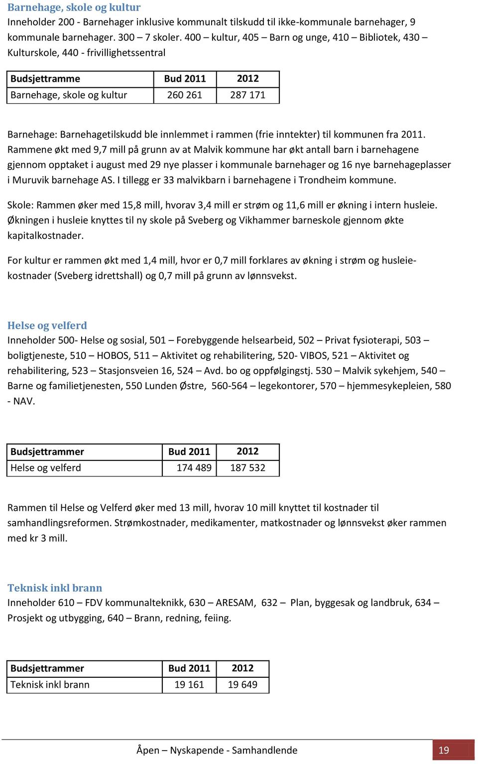 innlemmet i rammen (frie inntekter) til kommunen fra 2011.