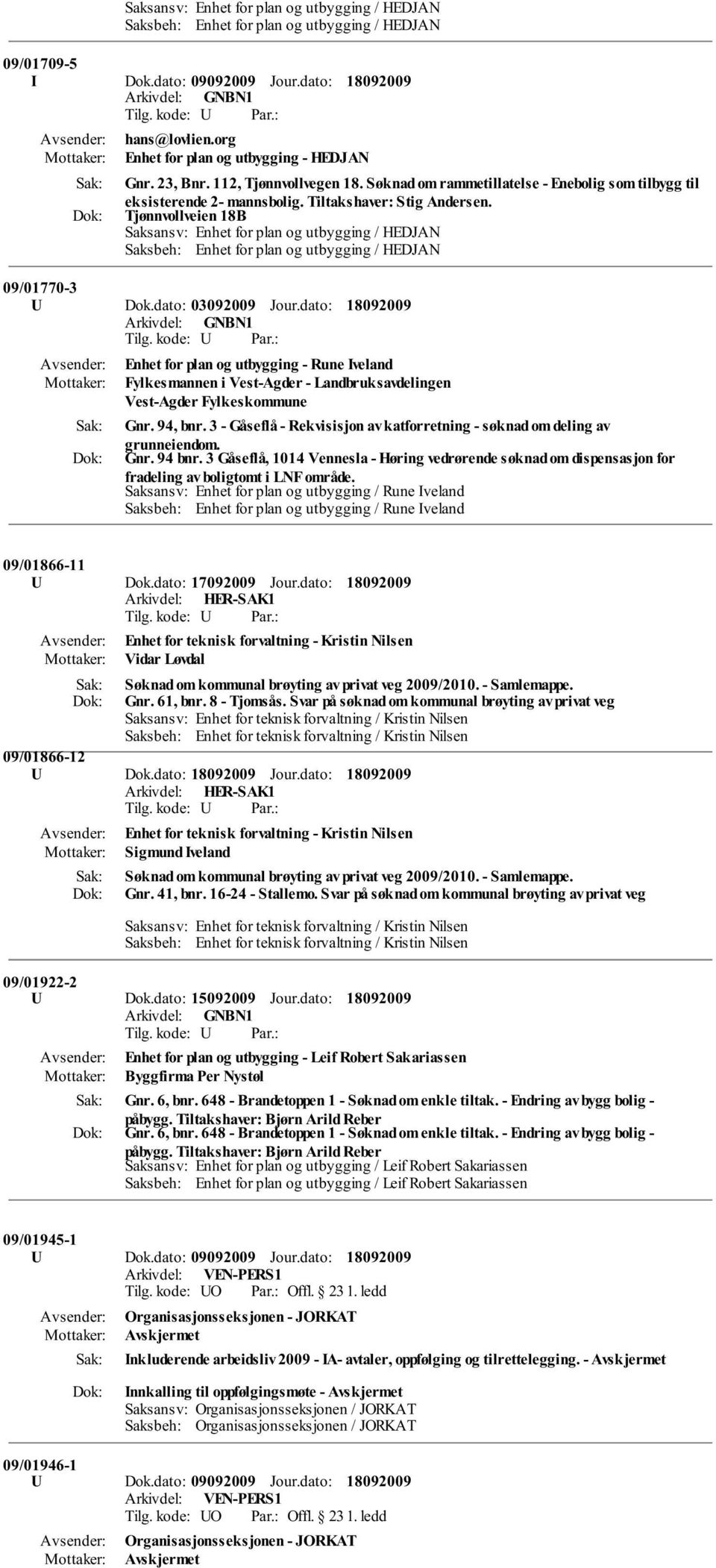 dato: Enhet for plan og utbygging - Rune Iveland Fylkesmannen i Vest-Agder - Landbruksavdelingen Vest-Agder Fylkeskommune Gnr. 94, bnr.