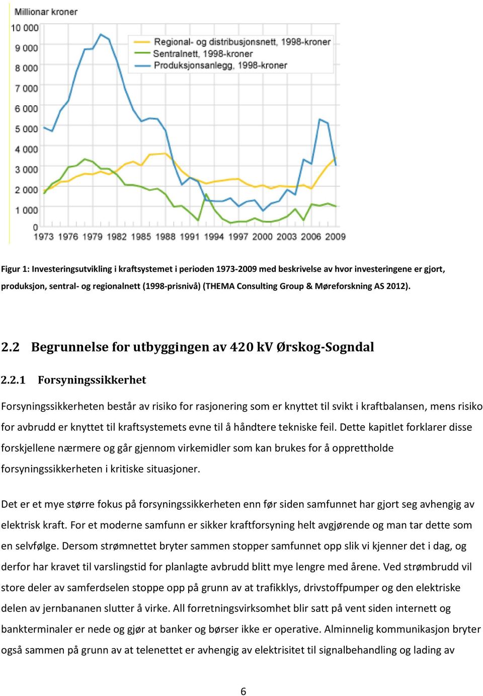 12). 2.2 Begrunnelse for utbyggingen av 420 kv Ørskog-Sogndal 2.2.1 Forsyningssikkerhet Forsyningssikkerheten består av risiko for rasjonering som er knyttet til svikt i kraftbalansen, mens risiko