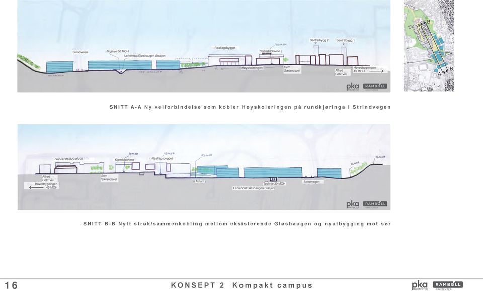 Vannkraftlaboratoriet Kjemiblokkene Realfagsbygget Alfred Getz Vei Hovedbygningen 45 MOH Sem Sælandsvei Atrium Toglinje 30 MOH