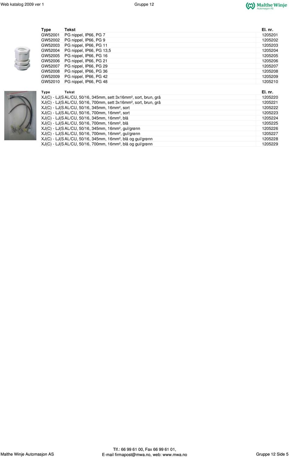 XJ(C) - LJ(S AL/CU, 50/16, 345mm, sett 3x16mm², sort, brun, grå 1205220 XJ(C) - LJ(S AL/CU, 50/16, 700mm, sett 3x16mm², sort, brun, grå 1205221 XJ(C) - LJ(S AL/CU, 50/16, 345mm, 16mm², sort 1205222