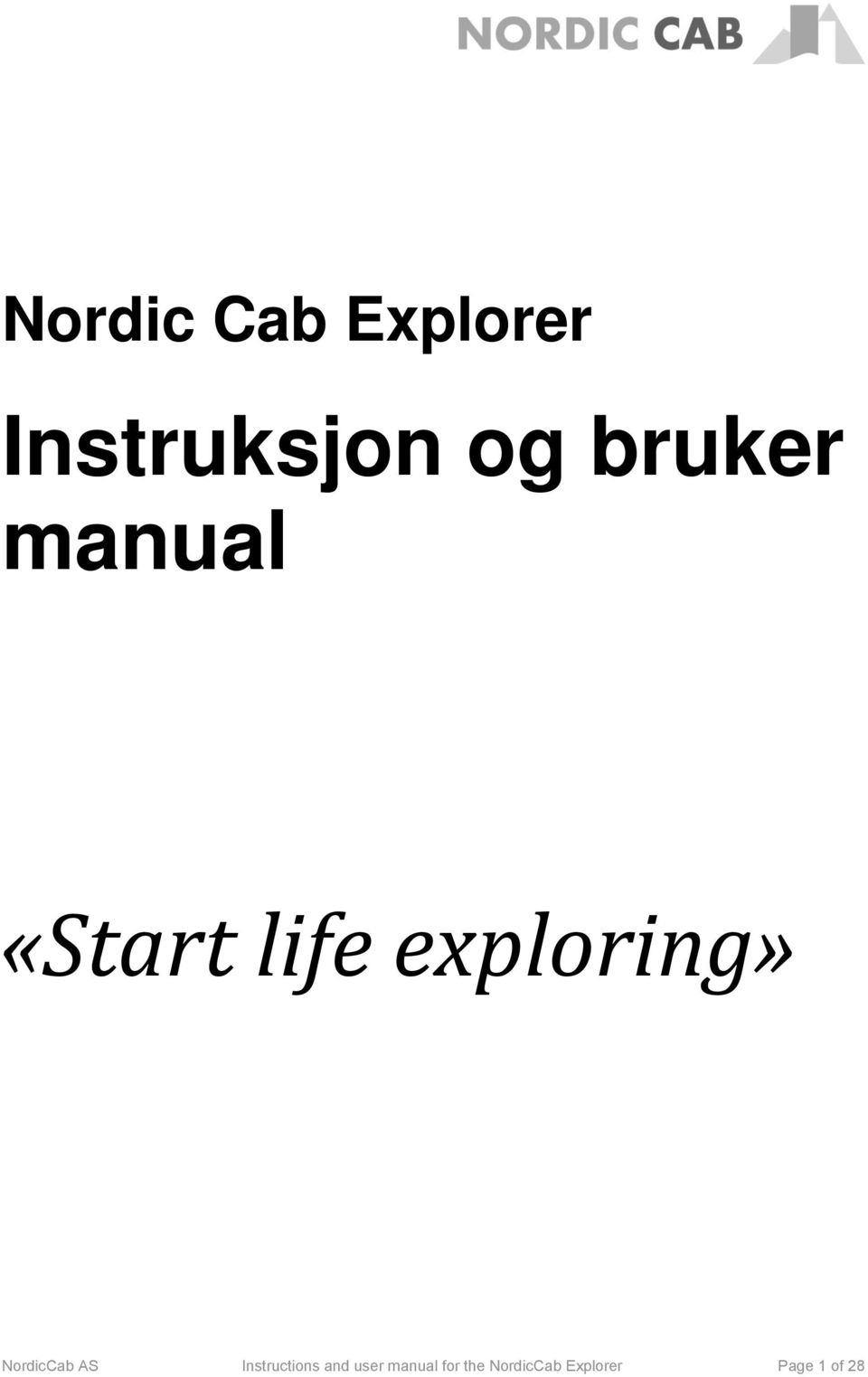 NordicCab AS Instructions and user