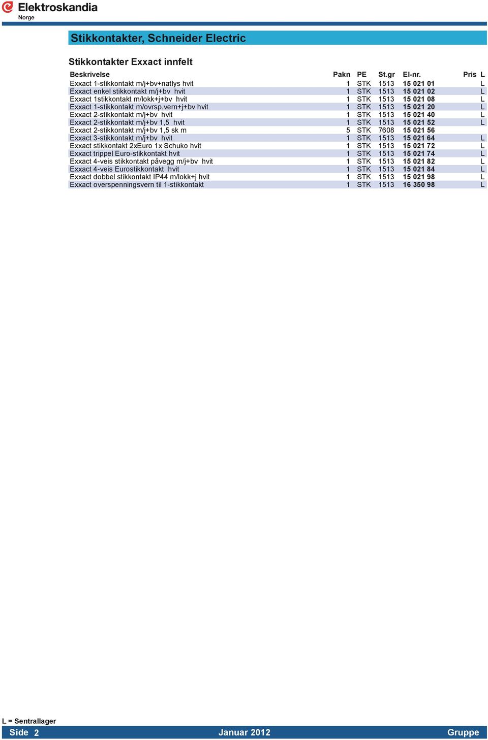 vern+j+bv hvit 1 STK 1513 15 021 20 L Exxact 2-stikkontakt m/j+bv hvit 1 STK 1513 15 021 40 L Exxact 2-stikkontakt m/j+bv 1,5 hvit 1 STK 1513 15 021 52 L Exxact 2-stikkontakt m/j+bv 1,5 sk m 5 STK