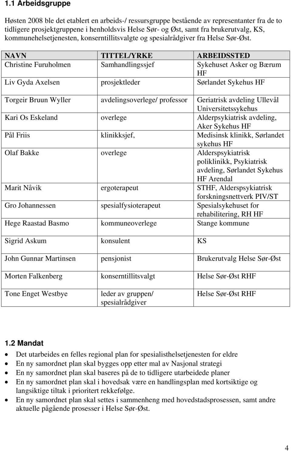 NAVN TITTEL/YRKE ARBEIDSSTED Christine Furuholmen Samhandlingssjef Sykehuset Asker og Bærum HF Liv Gyda Axelsen prosjektleder Sørlandet Sykehus HF Torgeir Bruun Wyller avdelingsoverlege/ professor