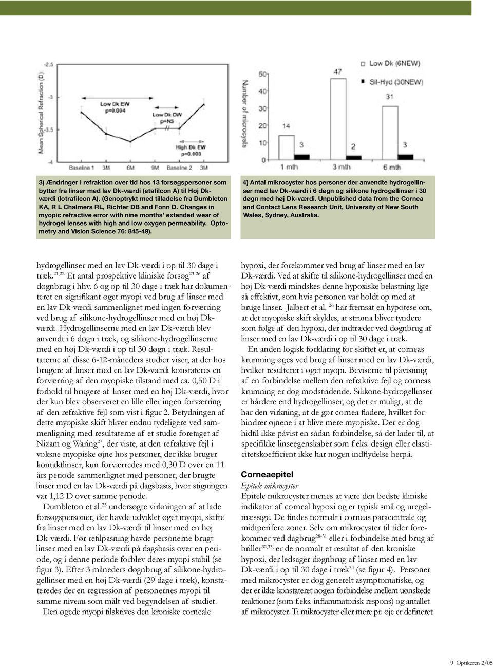 Changes in myopic refractive error with nine months extended wear of hydrogel lenses with high and low oxygen permeability. Optometry and Vision Science 76: 845-49).