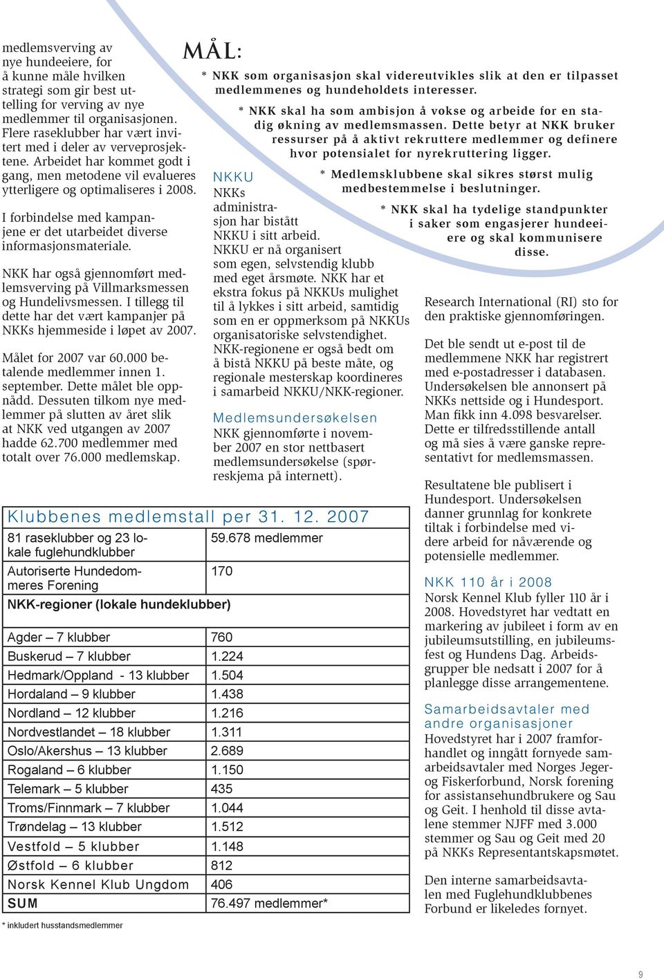 I forbindelse med kampanjene er det utarbeidet diverse informasjonsmateriale. NKK har også gjennomført medlemsverving på Villmarksmessen og Hundelivsmessen.