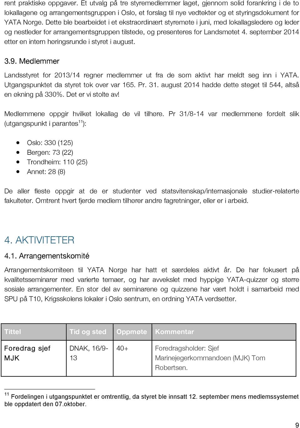 Dette ble bearbeidet i et ekstraordinært styremøte i juni, med lokallagsledere og leder og nestleder for arrangementsgruppen tilstede, og presenteres for Landsmøtet 4.