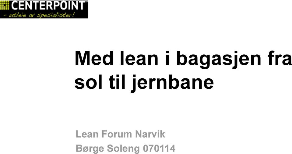 jernbane Lean Forum