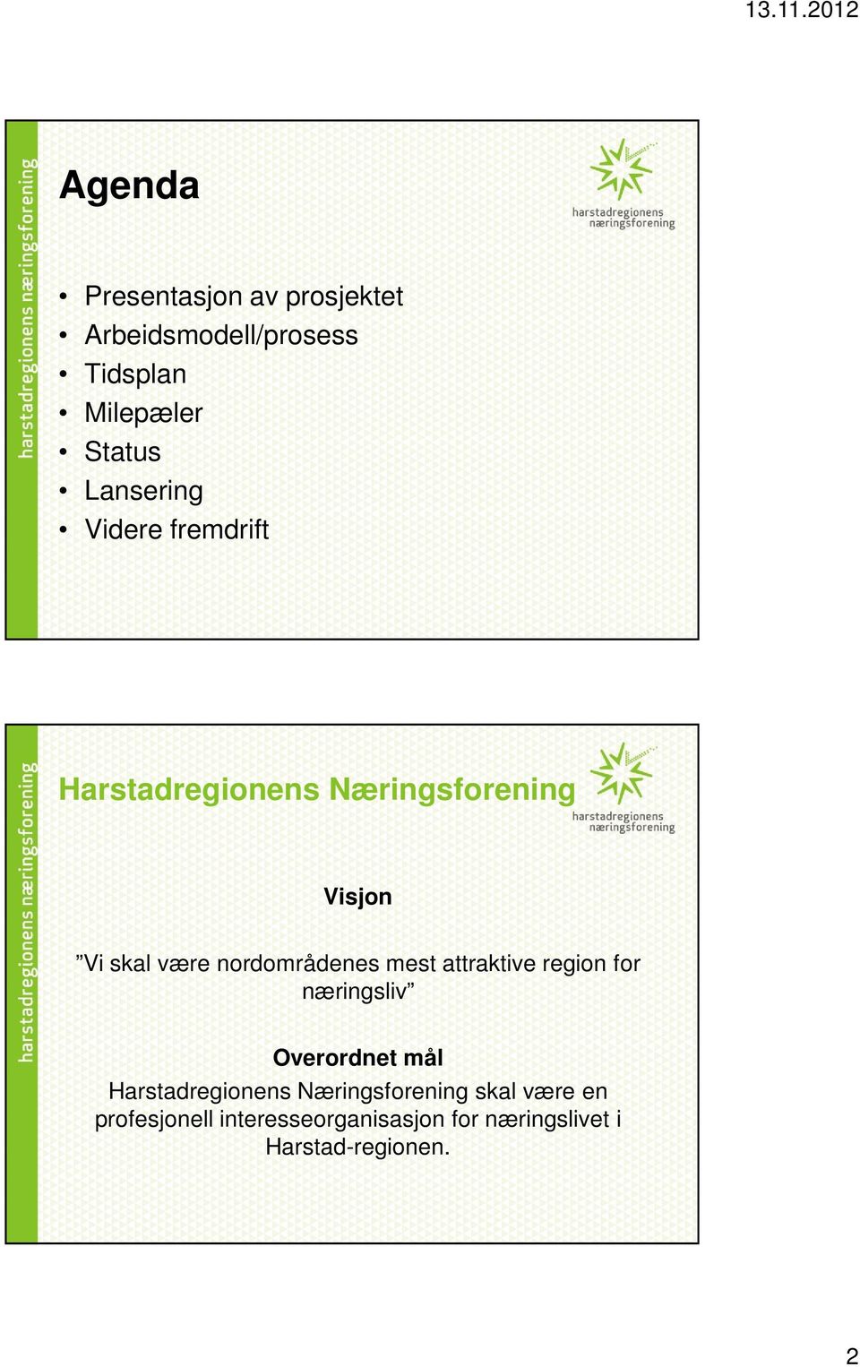 nordområdenes mest attraktive region for næringsliv Overordnet mål Harstadregionens