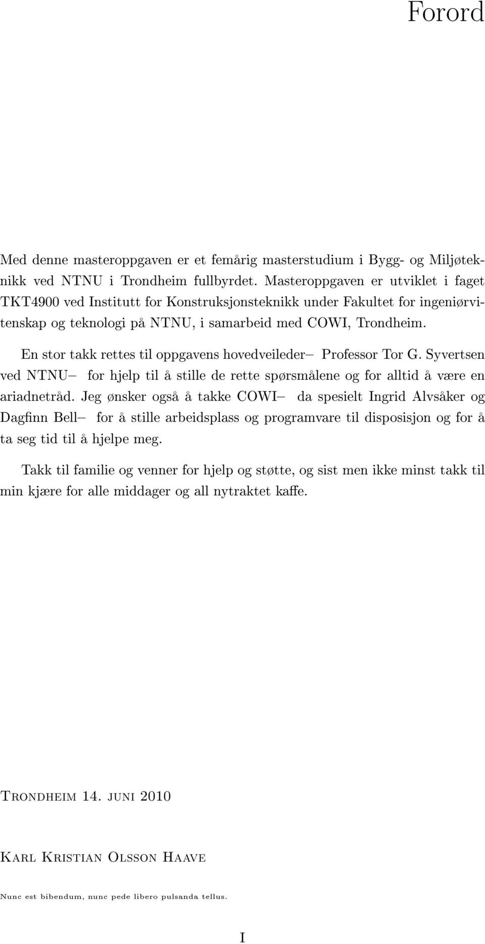 En stor takk rettes til oppgavens hovedveileder Professor Tor G. Syvertsen ved NTNU for hjelp til å stille de rette spørsmålene og for alltid å være en ariadnetråd.