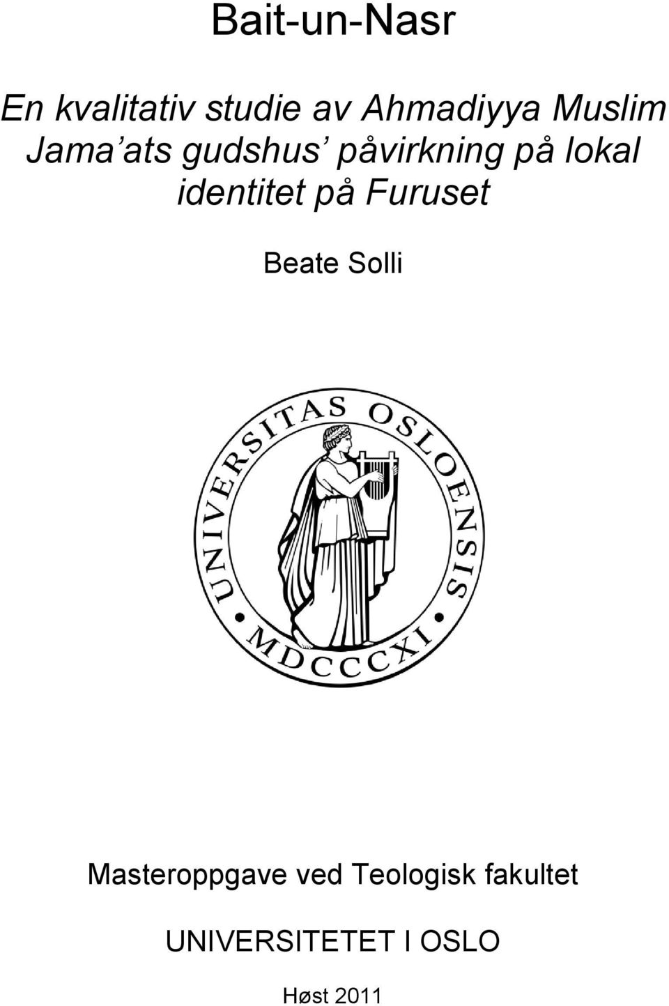 identitet på Furuset Beate Solli Masteroppgave