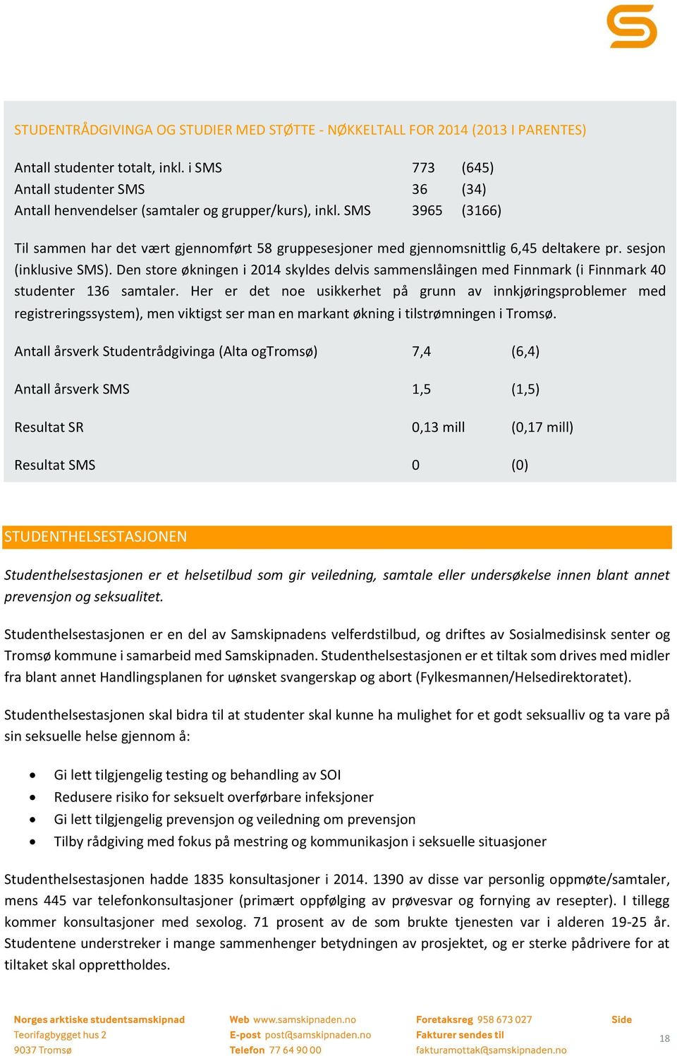 SMS 3965 (3166) Til sammen har det vært gjennomført 58 gruppesesjoner med gjennomsnittlig 6,45 deltakere pr. sesjon (inklusive SMS).