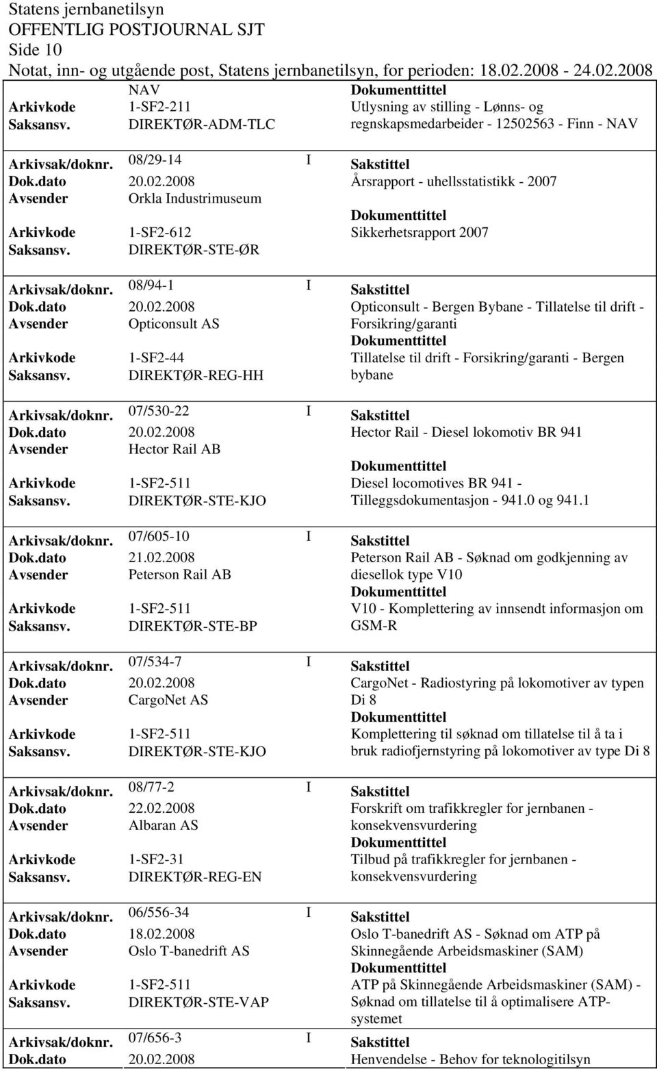 08/94-1 I Sakstittel Opticonsult - Bergen Bybane - Tillatelse til drift - Avsender Opticonsult AS Forsikring/garanti Arkivkode 1-SF2-44 Tillatelse til drift - Forsikring/garanti - Bergen Saksansv.