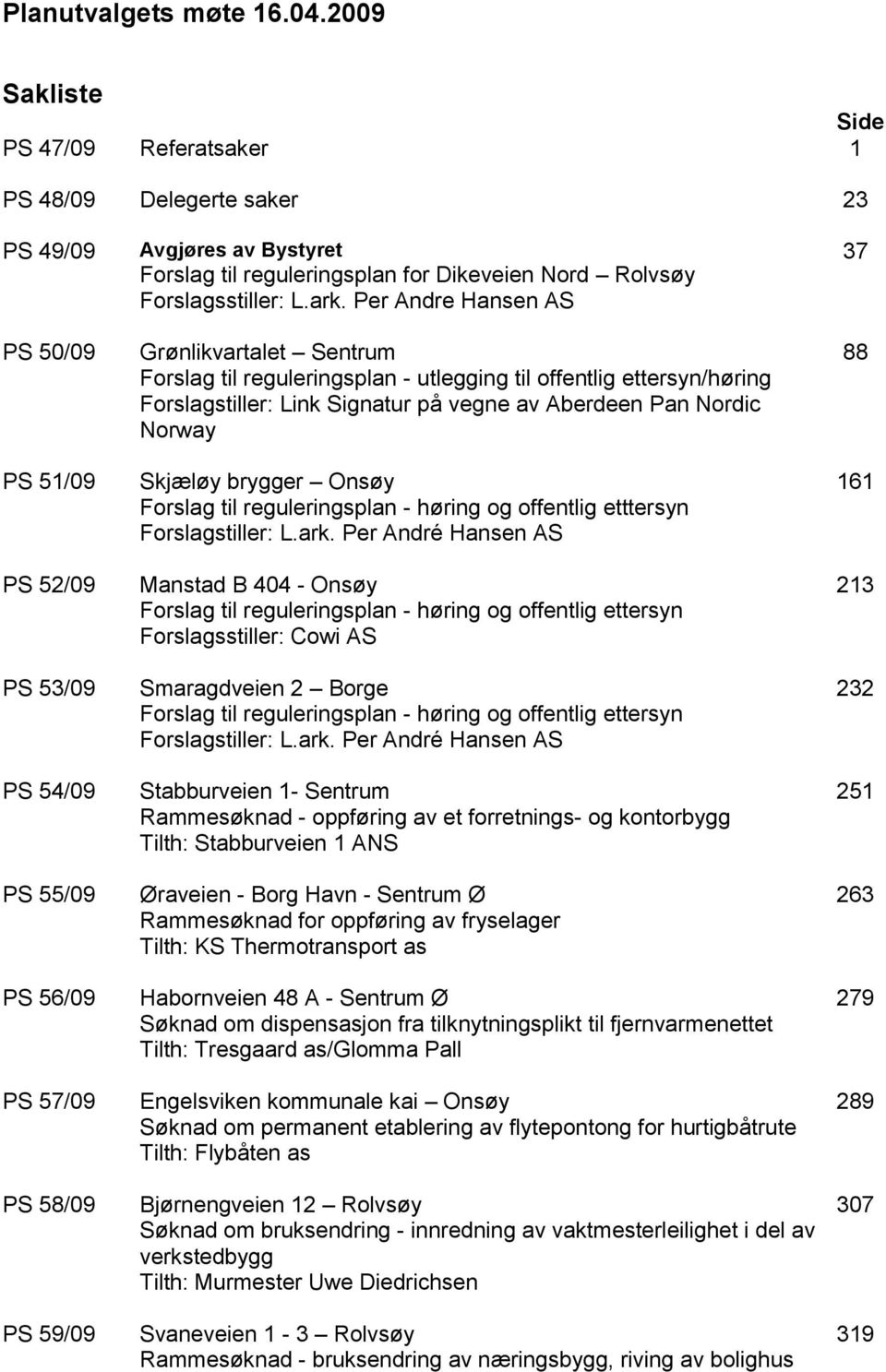 til reguleringsplan for Dikeveien Nord Rolvsøy Forslagsstiller: L.ark.