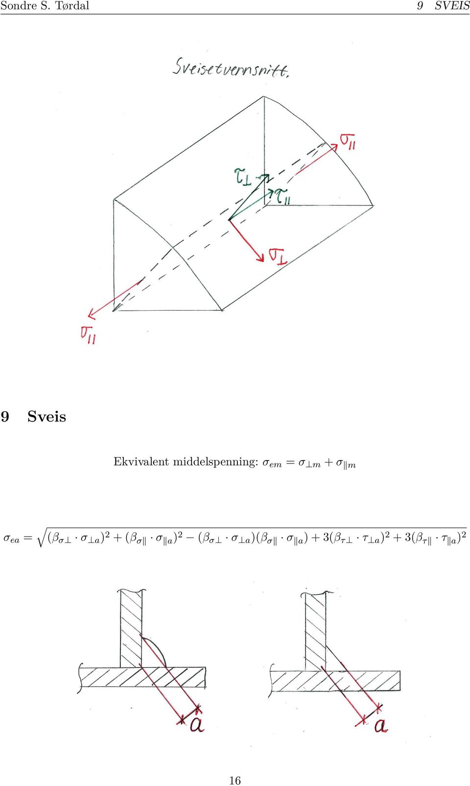 middelspenning: σem = σ m + σkm σea = q