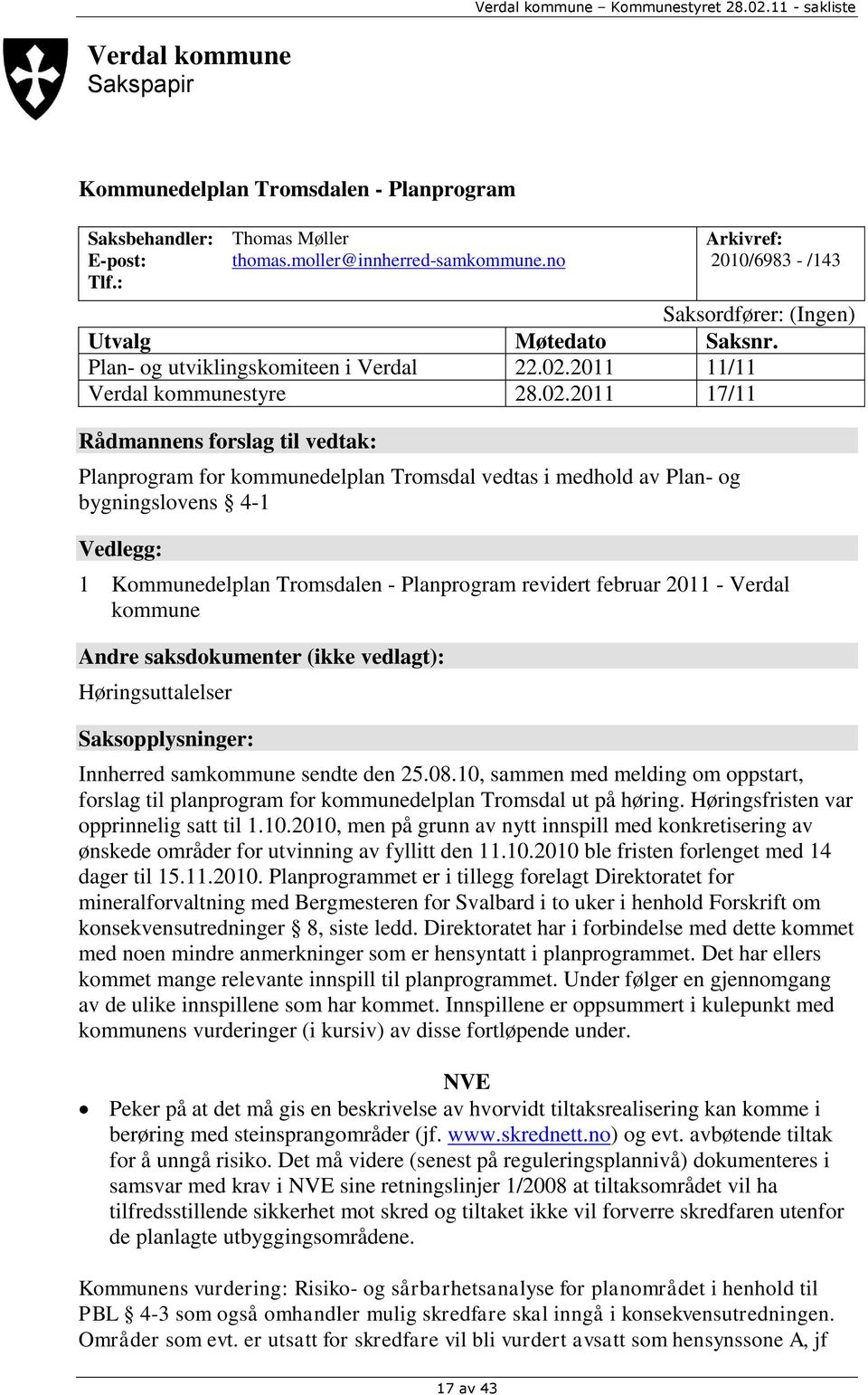 2011 11/11 Verdal kommunestyre 28.02.