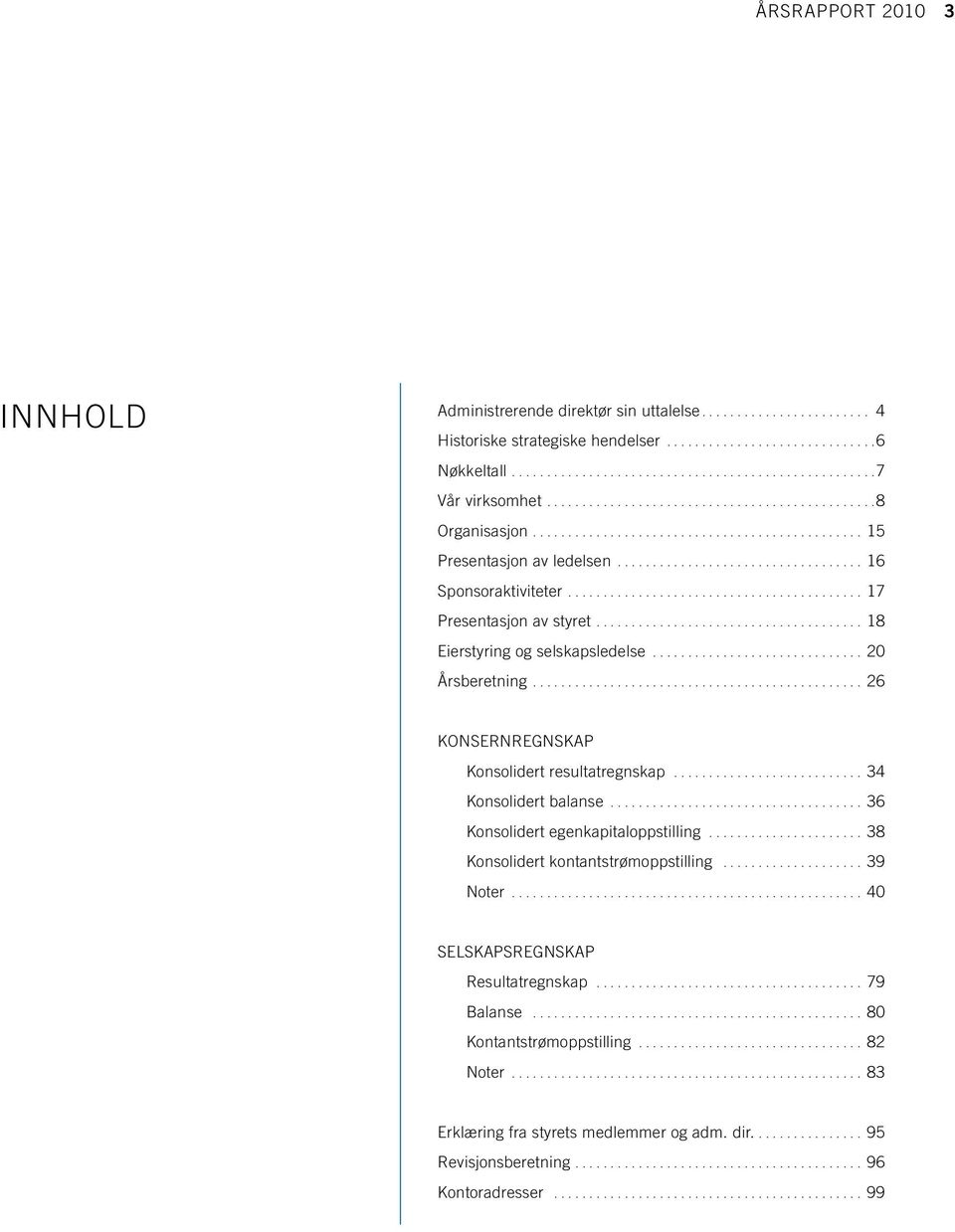 ......................................... 17 Presentasjon av styret...................................... 18 Eierstyring og selskapsledelse.............................. 20 Årsberetning.