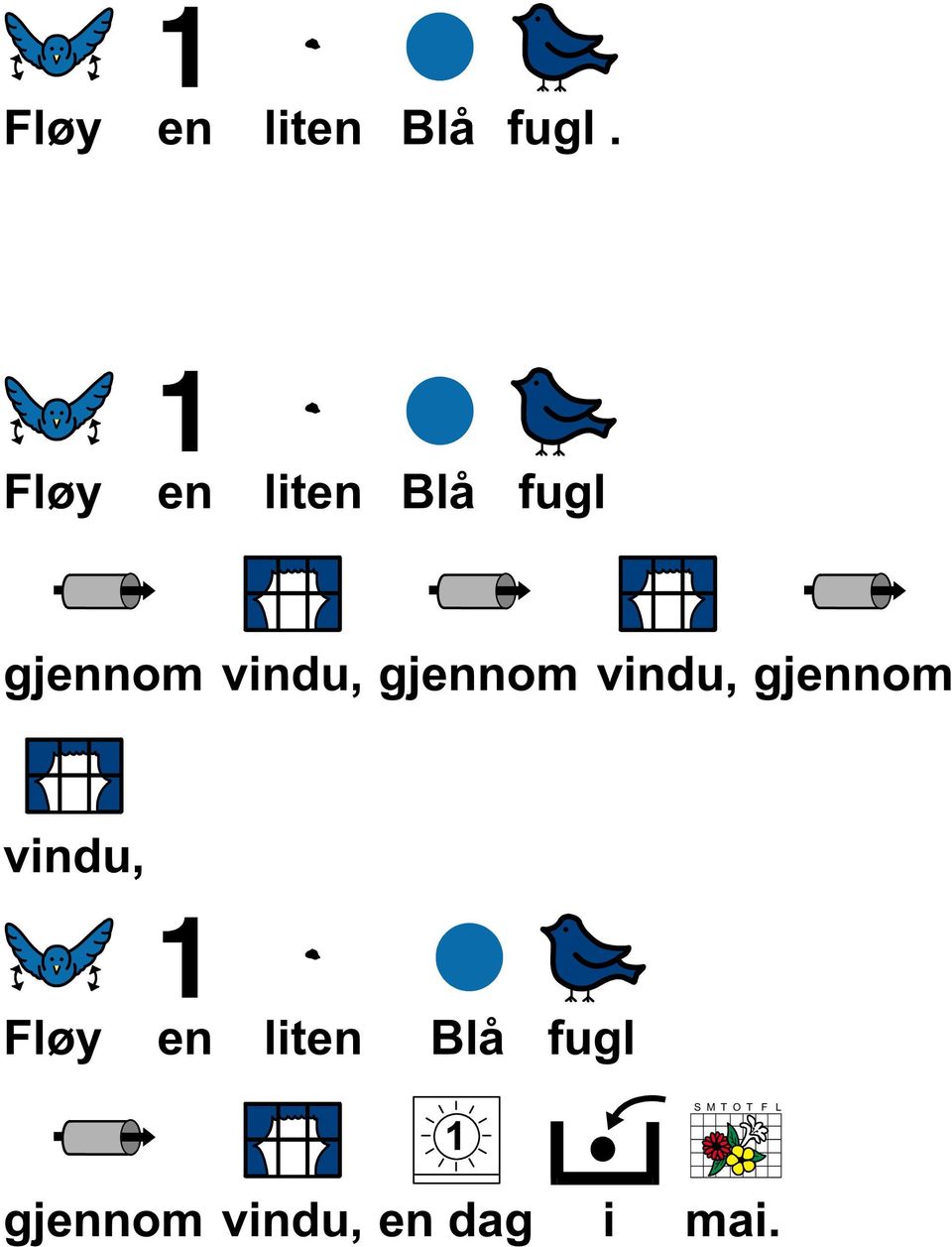 gjennom vindu, gjennom vindu,  en dag 1